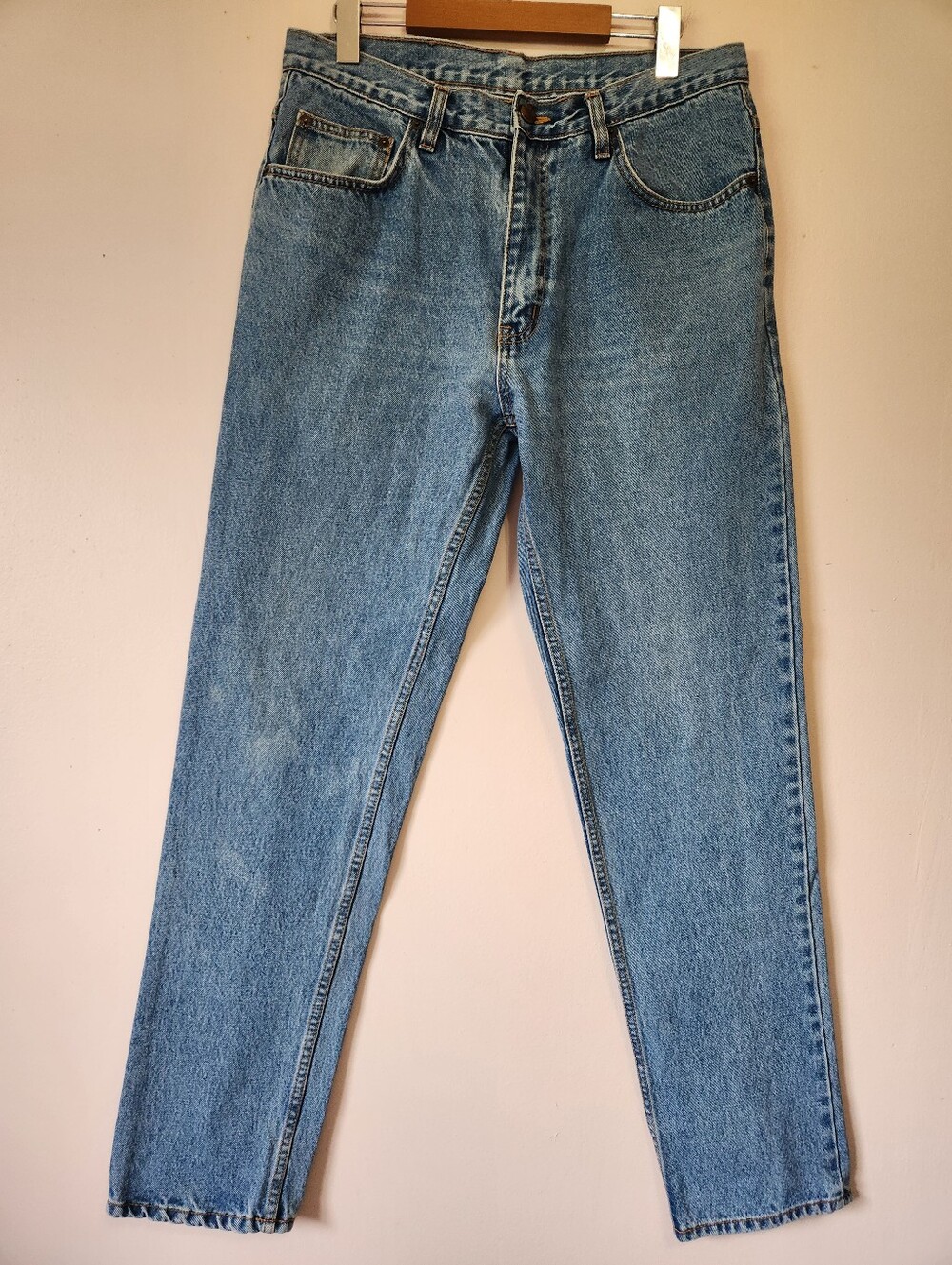 Vintage L.A. Blues Straight Leg Jeans Light Wash 100% Cotton Size 34